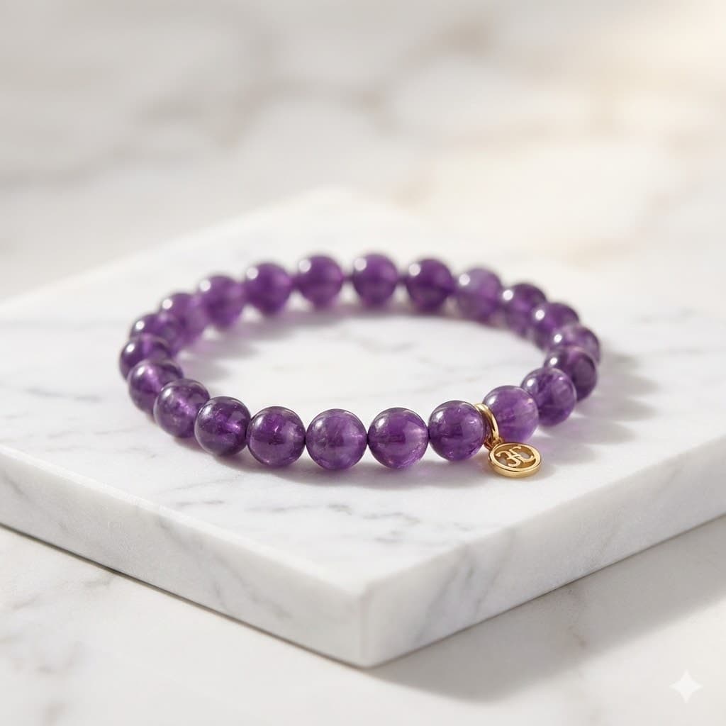 Natural Amethyst Bracelet, front view