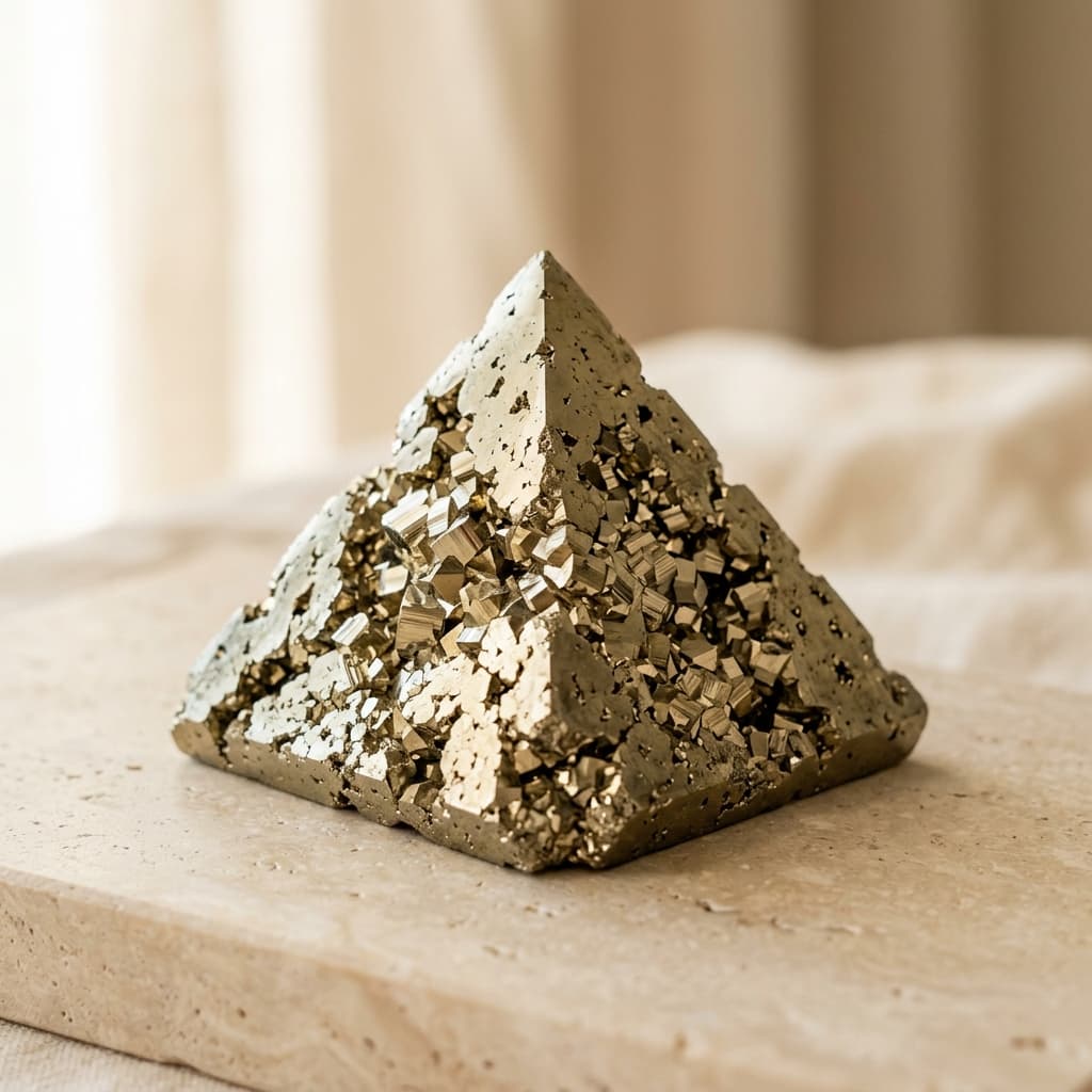 Citrine 'Money Magnet' Orgone Pyramid for Wealth & Abundance, front view